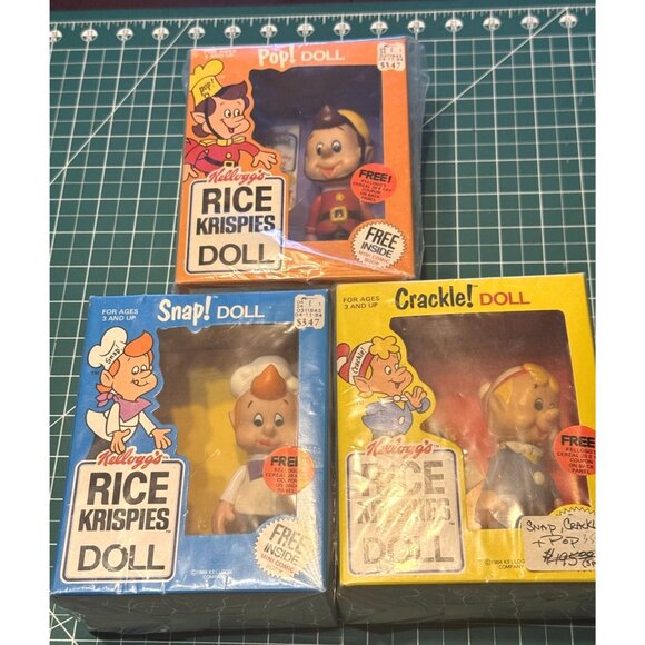 Kelloggs Rice Krispies Snap Crackle Pop Dolls 1984 Vintage Collectibles Sealed i